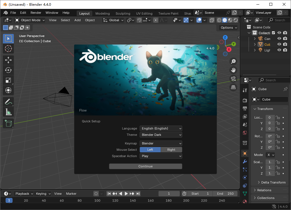 Blender 免费开源3D建模工具 v4.4.0 中文绿色版