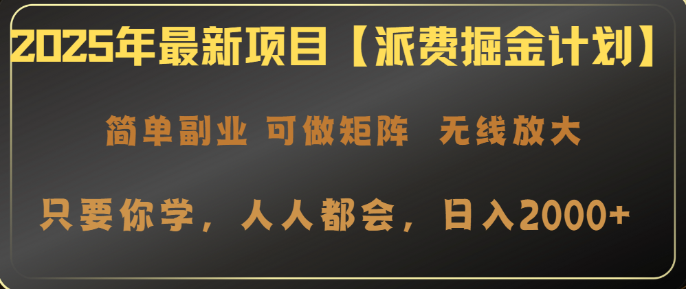 2025年最新项目【派费掘金计划】操作简单，日入2000+-空域资源网