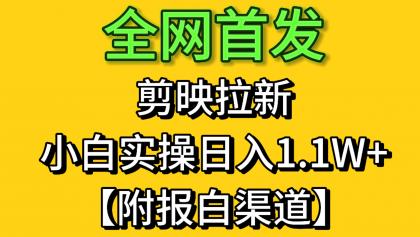 剪映拉新，小白实操单日收益1.1W+【附报白渠道】-空域资源网