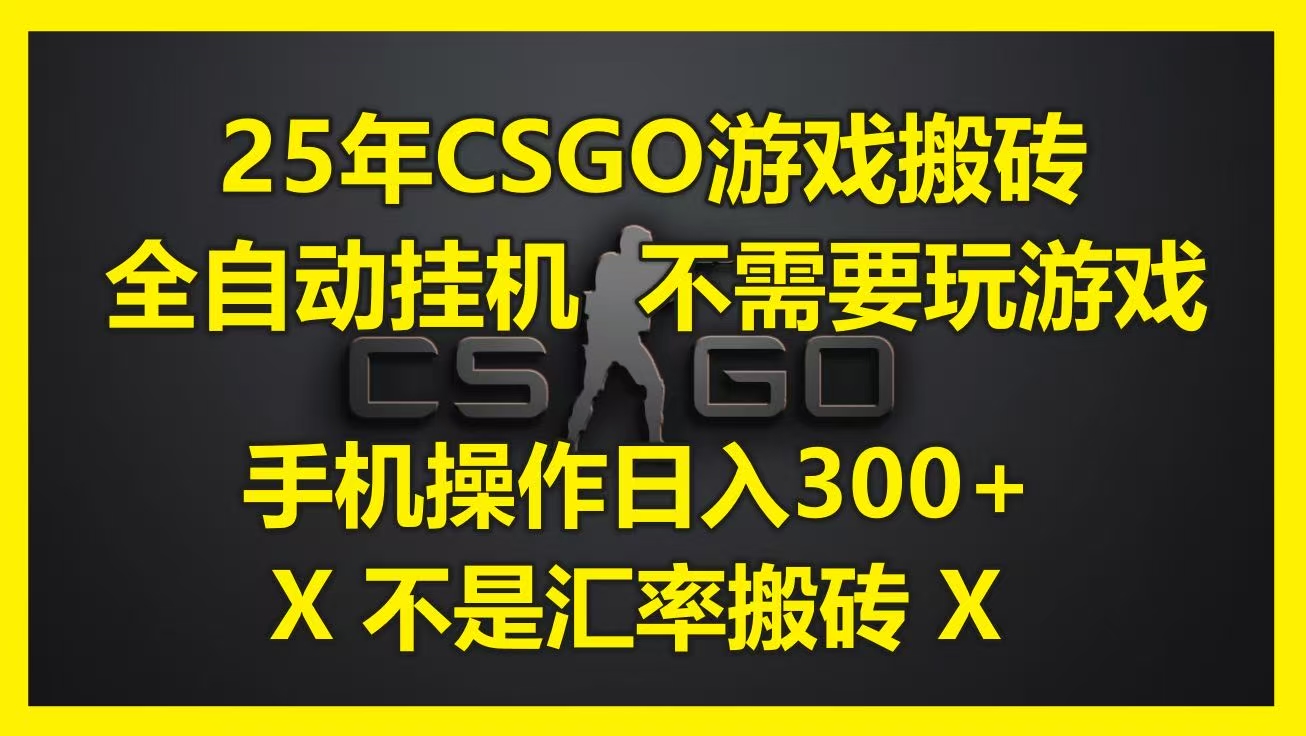 25年CSGO游戏搬砖，全自动挂机，不需要玩游戏，手机操作日入300+。(不是汇率搬砖)-空域资源网