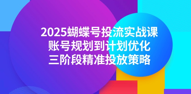 2025蝴蝶号投流实战课，账号规划到计划优化，三阶段精准投放策略-空域资源网