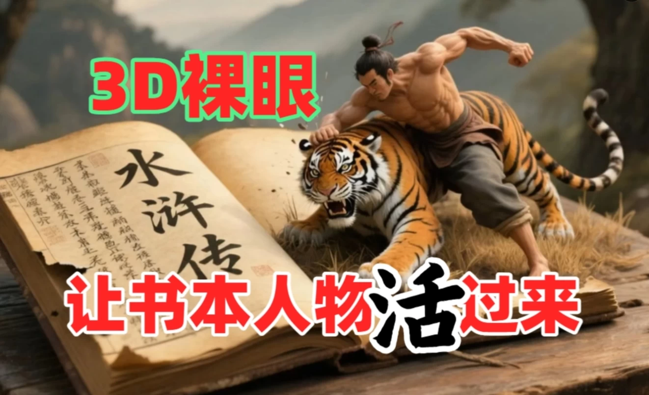 书本人物裸眼3D视频，一条视频收益过千，保姆级教程-空域资源网