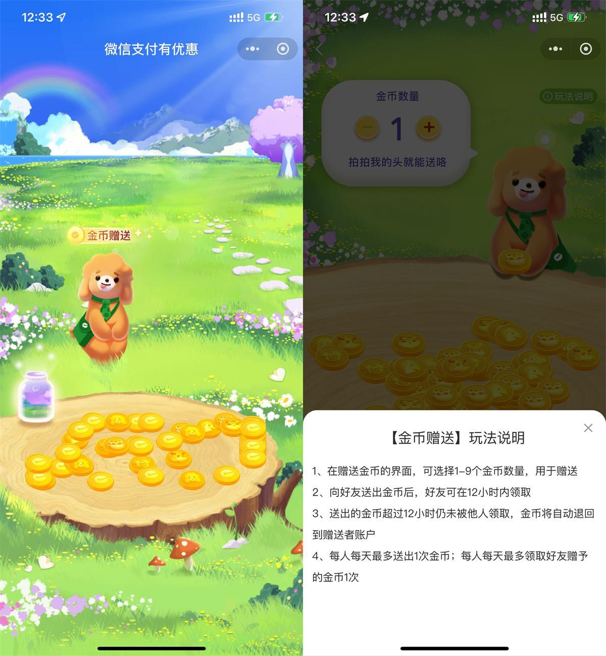 微信支付金币可赠送他人使用-空域资源网