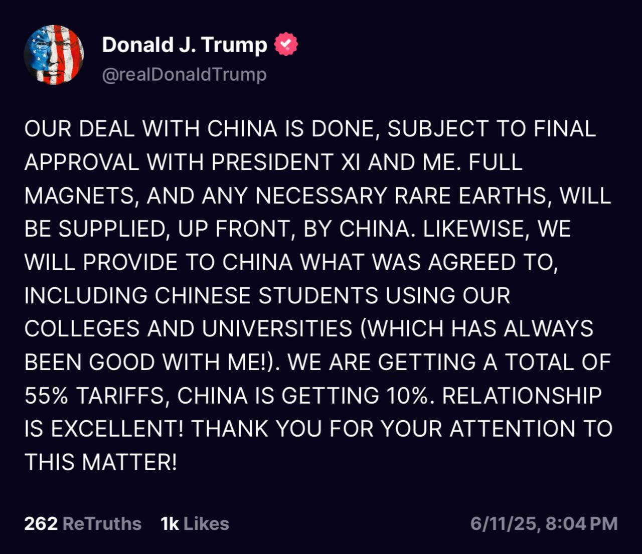 中美就稀土供应与教育交流达成初步协议-空域资源网