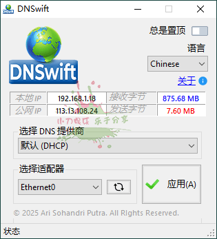 DNS切换工具DNSwift v1.1中文版-空域资源网