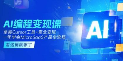 AI编程变现课：掌握Cursor工具+商业变现，一年学会MicroSaaS产品全流程-空域资源网