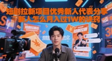 短剧拉新项目优秀新人代表分享新人怎么月入过1W的诀窍-空域资源网