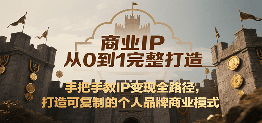 商业IP从0到1完整打造，手把手教IP变现全路径，打造可复制的个人品牌商业模式-空域资源网
