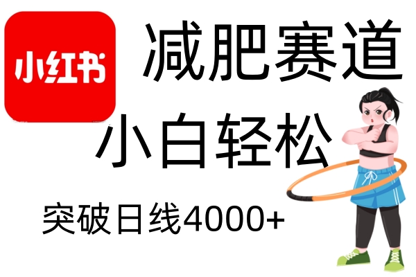 小红书减肥赛道，简单零成本，无需剪辑，不用动脑，小白轻松日利润4000+-空域资源网