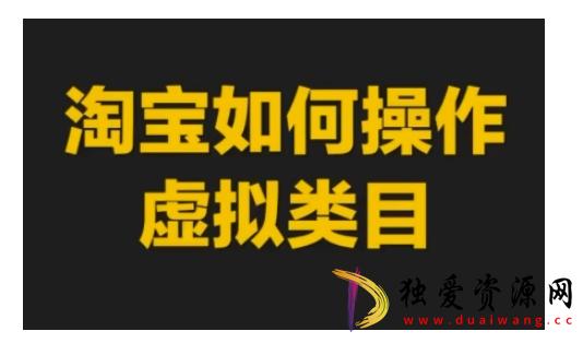 淘宝如何操作虚拟类目 淘宝玩法实操教程-空域资源网