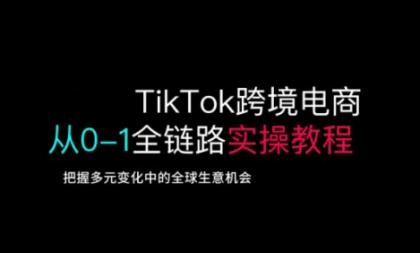 TikTok跨境电子商务从0-1全链路营销多方位实际操作实例教程，掌握多元化发展中全球买卖机遇-空域资源网