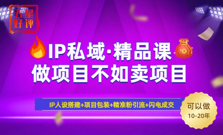 2025年“IP私域·密训精品课”，日赚3000+小白避坑年赚百万，暴力引流&amp;#8230;-空域资源网