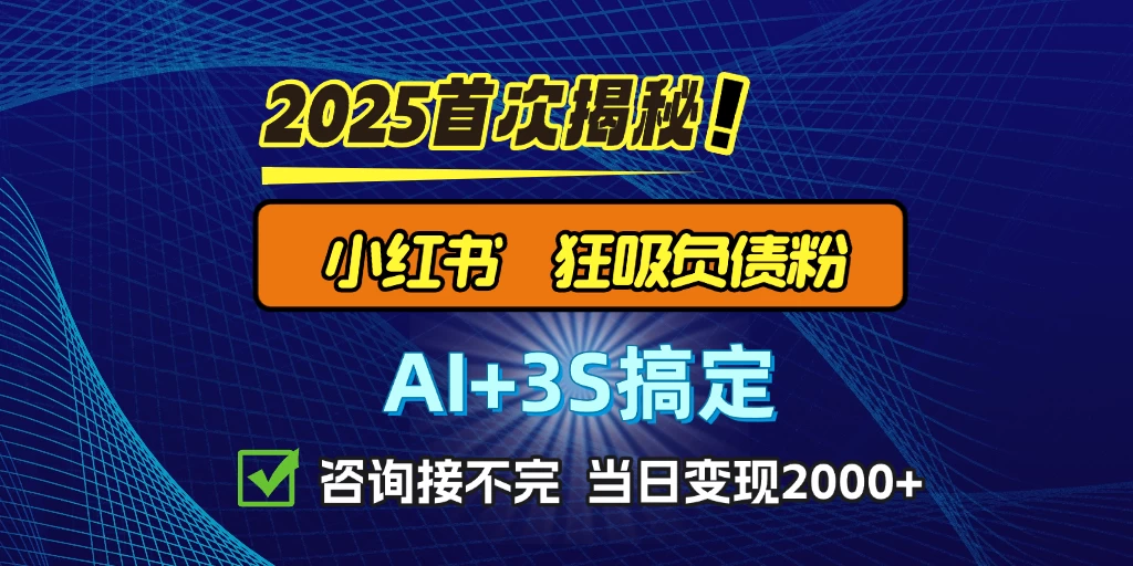 引流天花板：最新小红书狂吸负债粉思路，咨询接不断，日入2000+-空域资源网