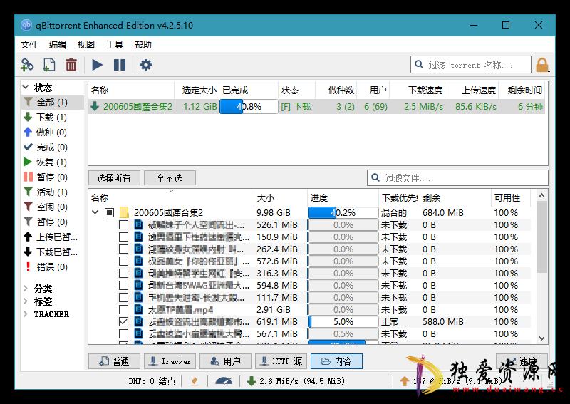 BT下载工具 qBittorrent 5.0.3.10 便携增强版-空域资源网