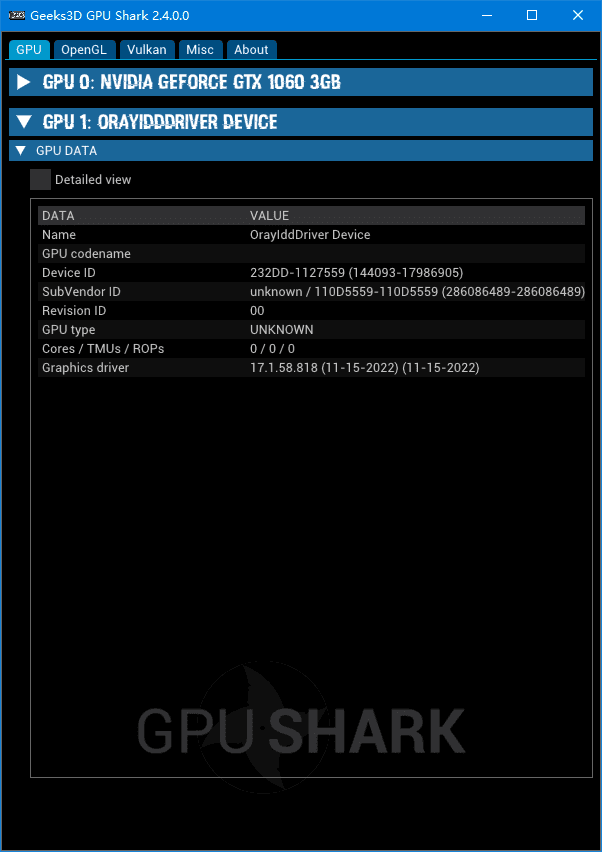 GPU Shark 显卡GPU监视工具 v2.7.0.0 绿色版