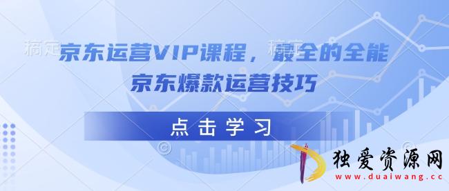 京东运营VIP课最全的全能京东爆款运营技巧-空域资源网