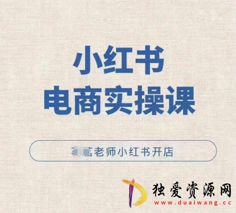 小红薯电商实操课小红书开店实操必学课